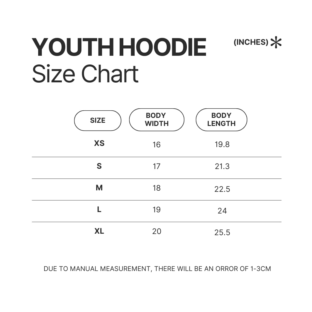 Youth Hoodie Size Chart - GTA Merch