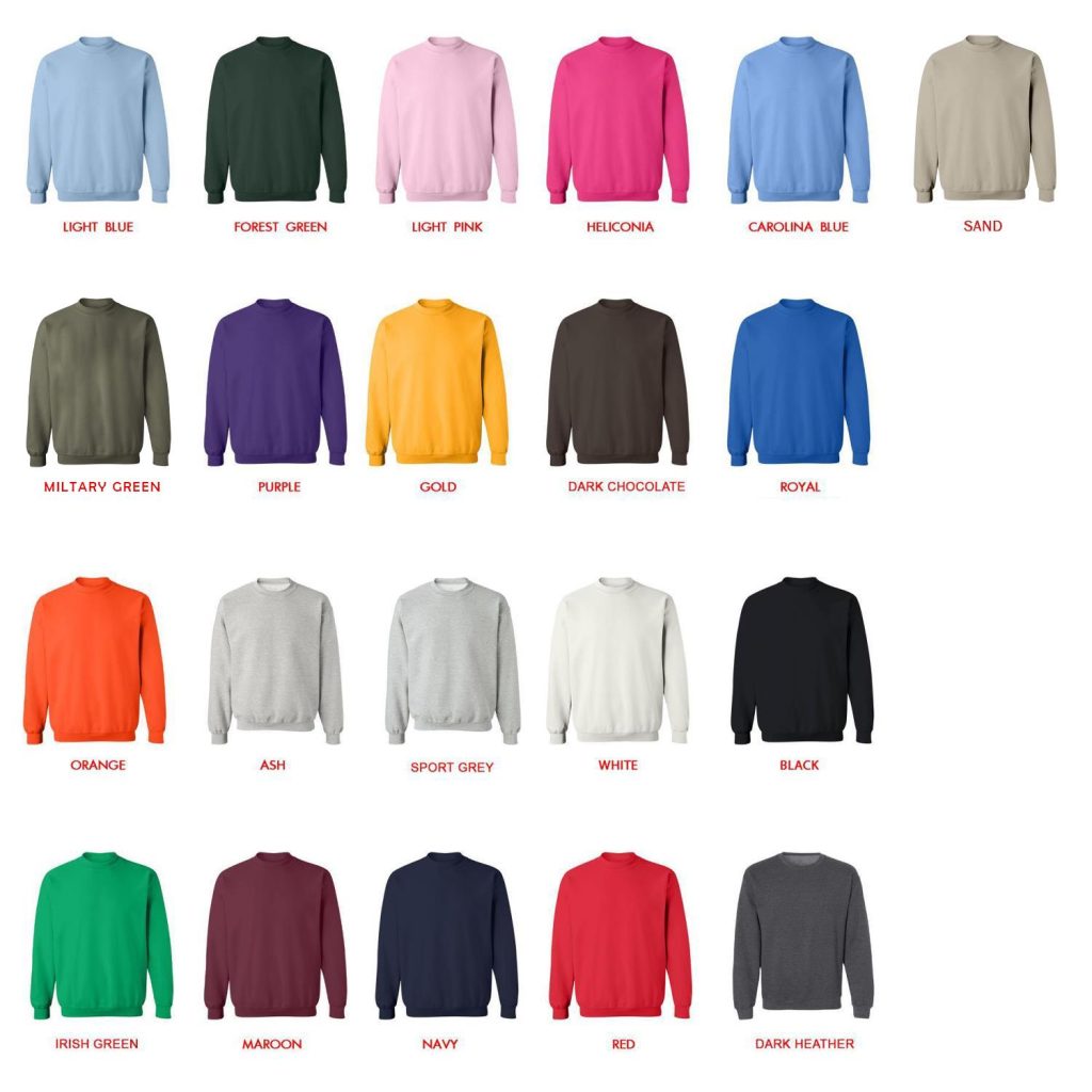 sweatshirt color chart - GTA Merch