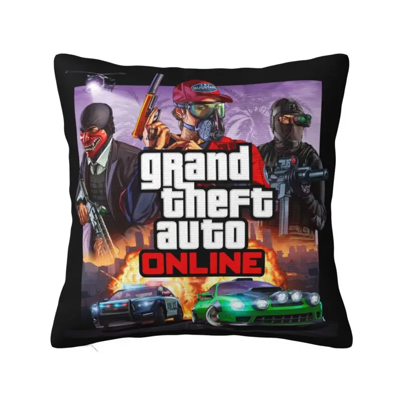 GTA 5 Video Game Cushion Cover Grand Theft Auto Velvet Cute Pillow Cases for Sofa 14 - GTA Merch