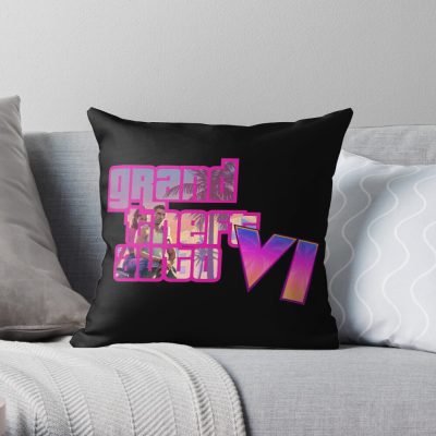 Gta 6 Throw Pillow Official GTA Merch
